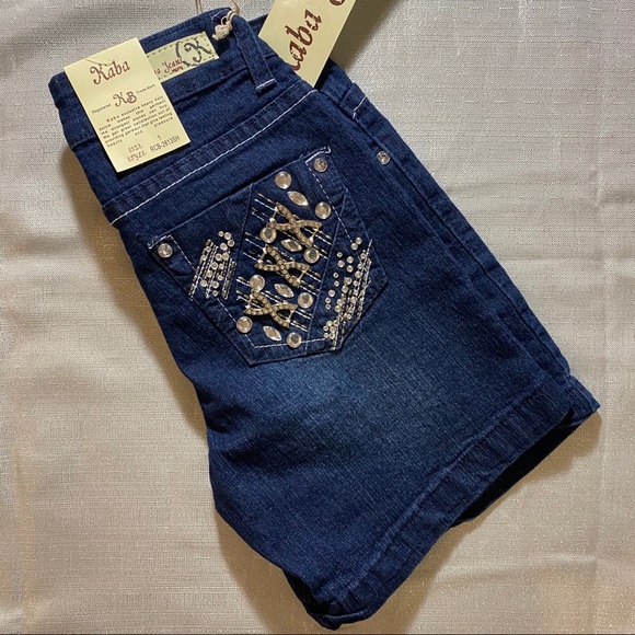 Kaba beaded blue jean shorts size 1 - Picture 4 of 5